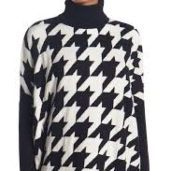 NWT Joseph A. black and white Houndstooth Sweater, M - Picture 3 of 4